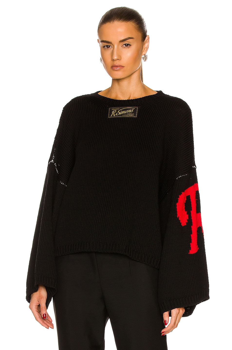 Image 1 of Raf Simons Oversized Sweater in Black