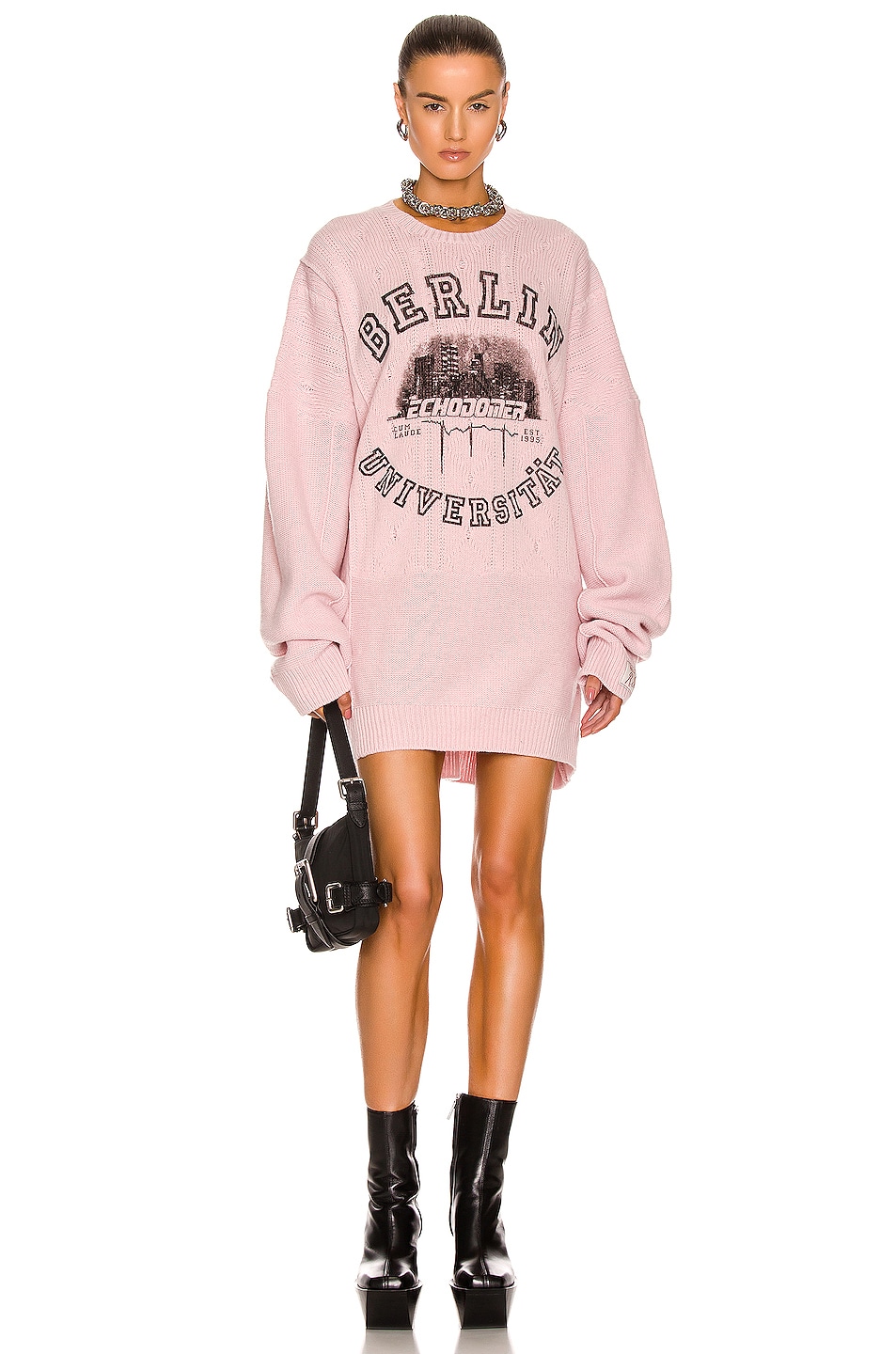 Image 1 of Raf Simons Loose Fit Sweater in Light Pink