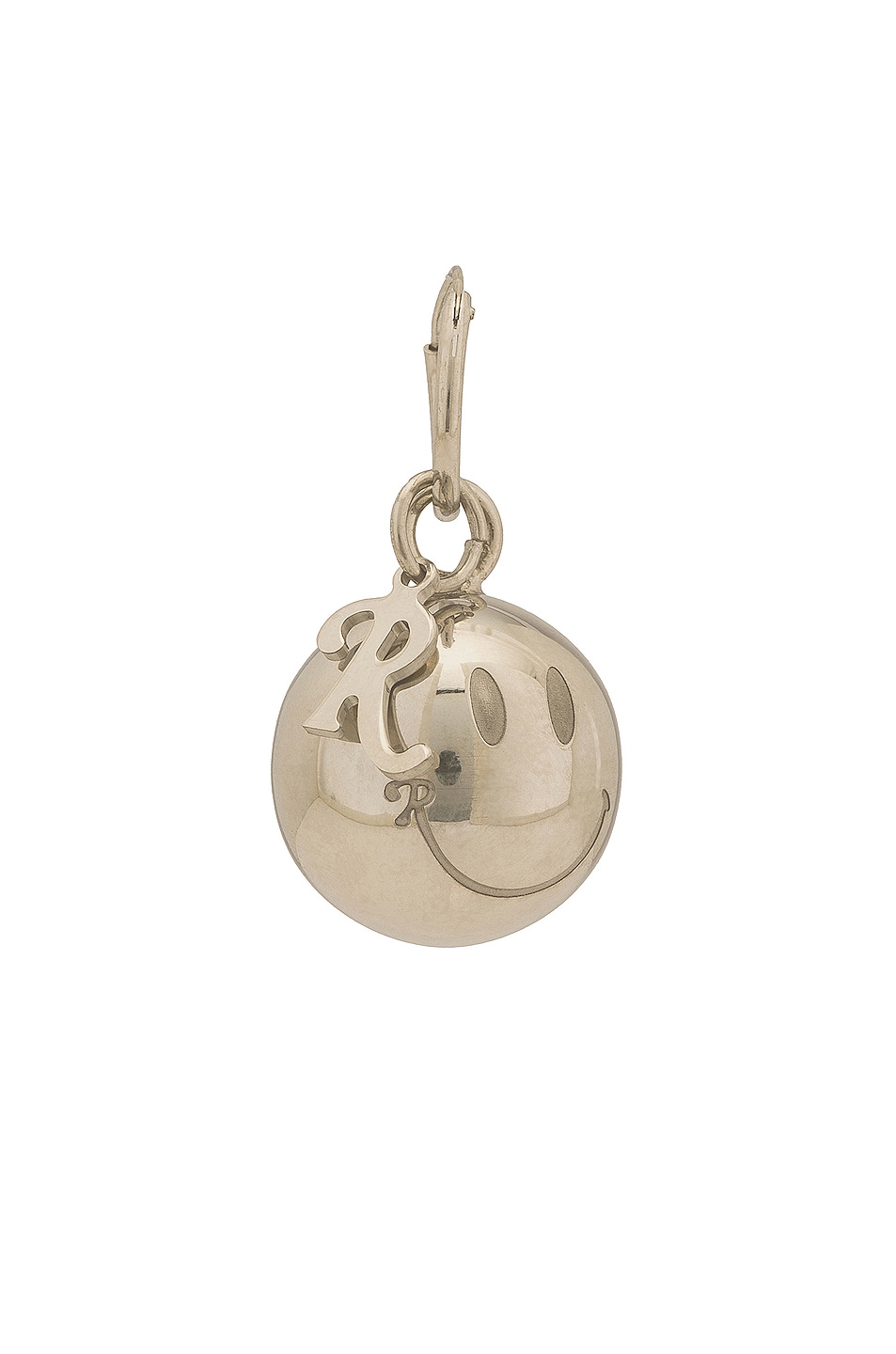 Image 1 of Raf Simons Smiley Ball and R Small Earrings in Silver
