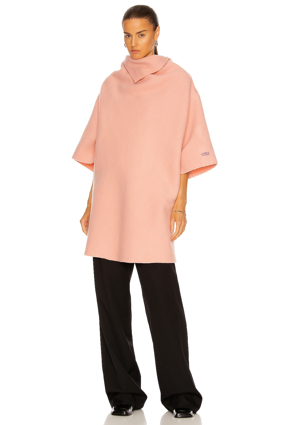 Image 1 of Raf Simons Short Sleeve Scarf Ataraxia Top in Light Pink