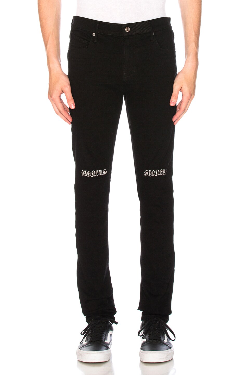Image 1 of RTA Embroidered Jeans in Black