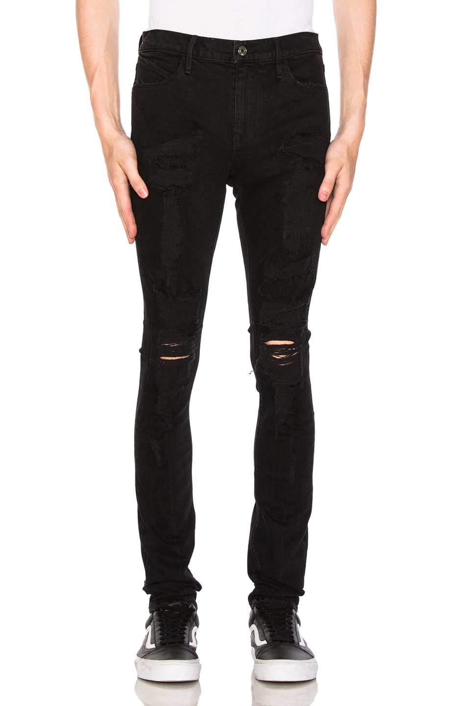 RTA Jeans in Used Black Destroyed | ModeSens