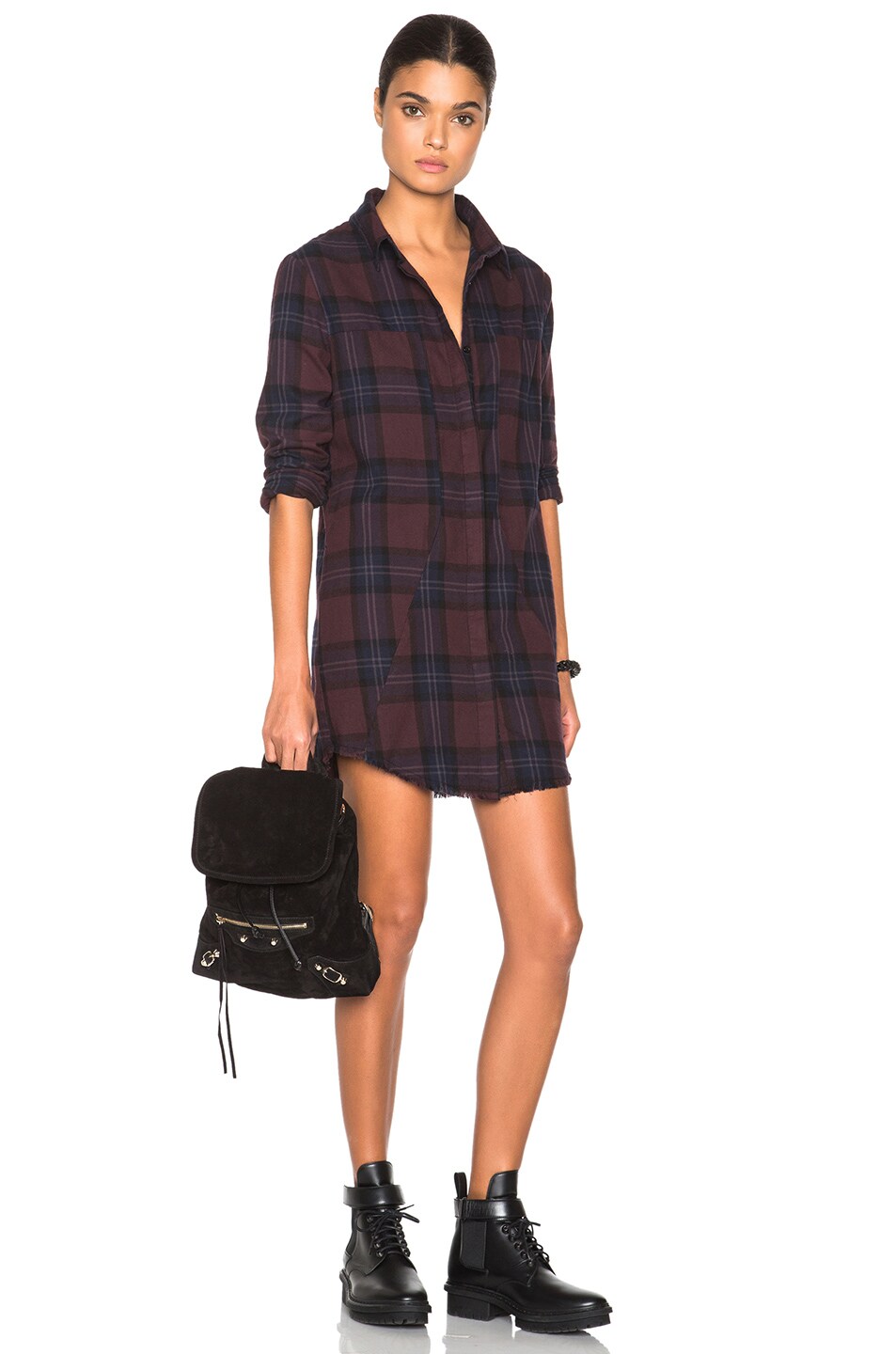 Image 1 of RTA Genevieve Plaid Shirt Dress in Disguise