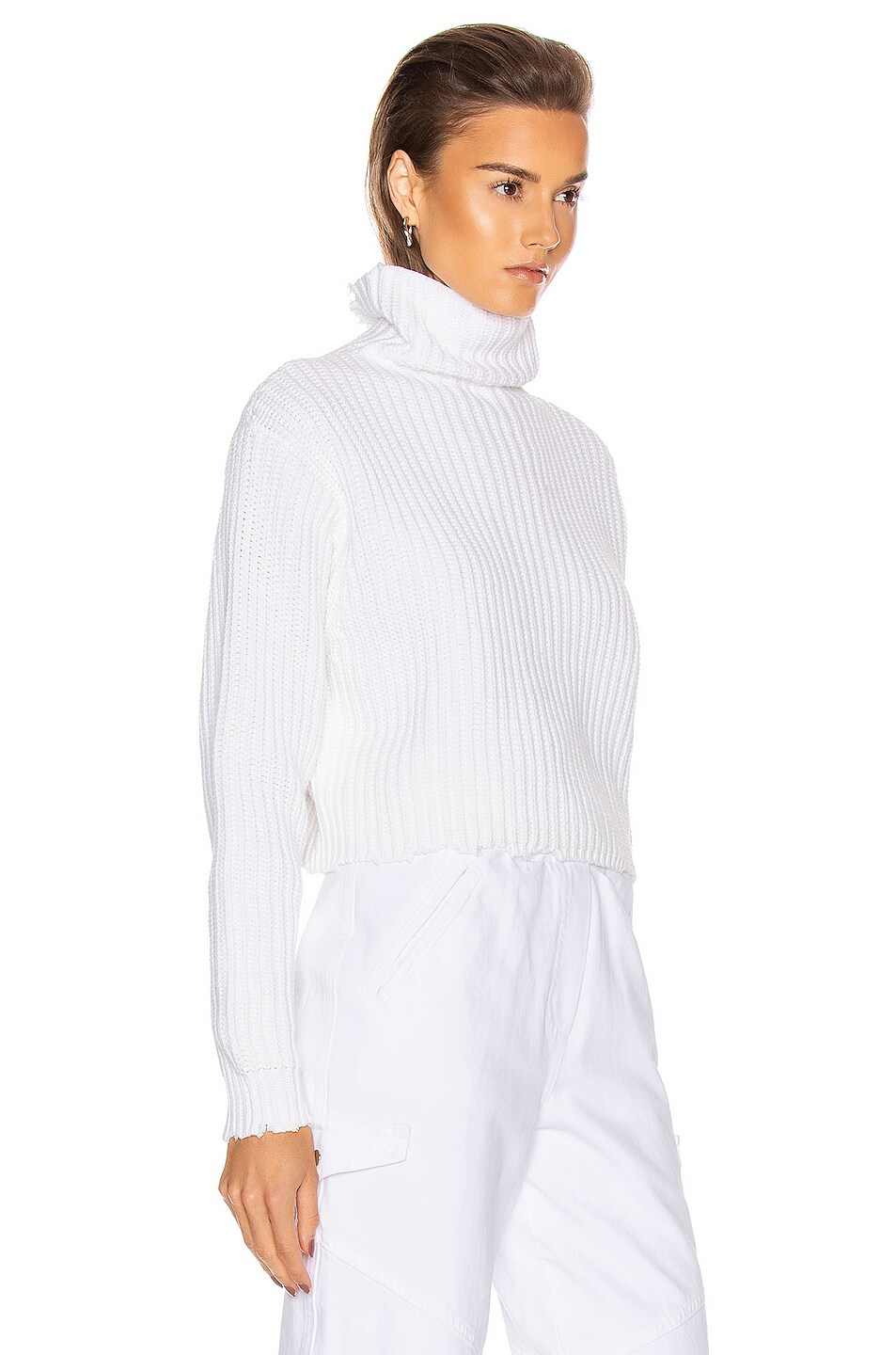 RTA Beau Turtleneck Sweater in White | FWRD