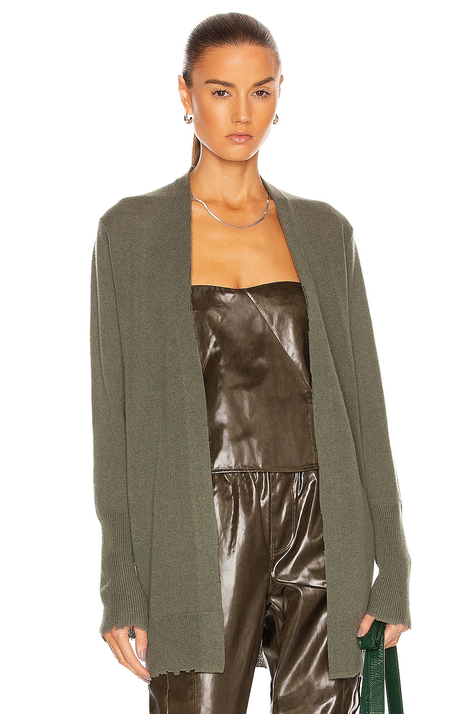 Image 1 of RTA Serge Cashmere Cardigan in Olive