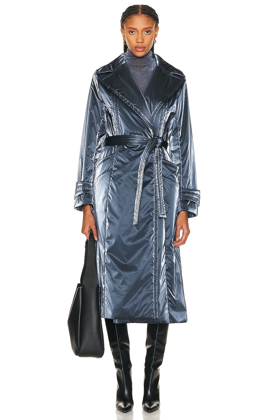 Image 1 of RTA Trench Coat in Slate Blue