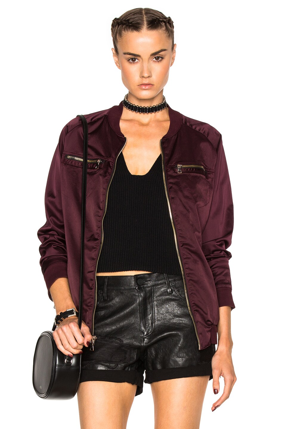 Image 1 of RTA Astrid Jacket in Wine