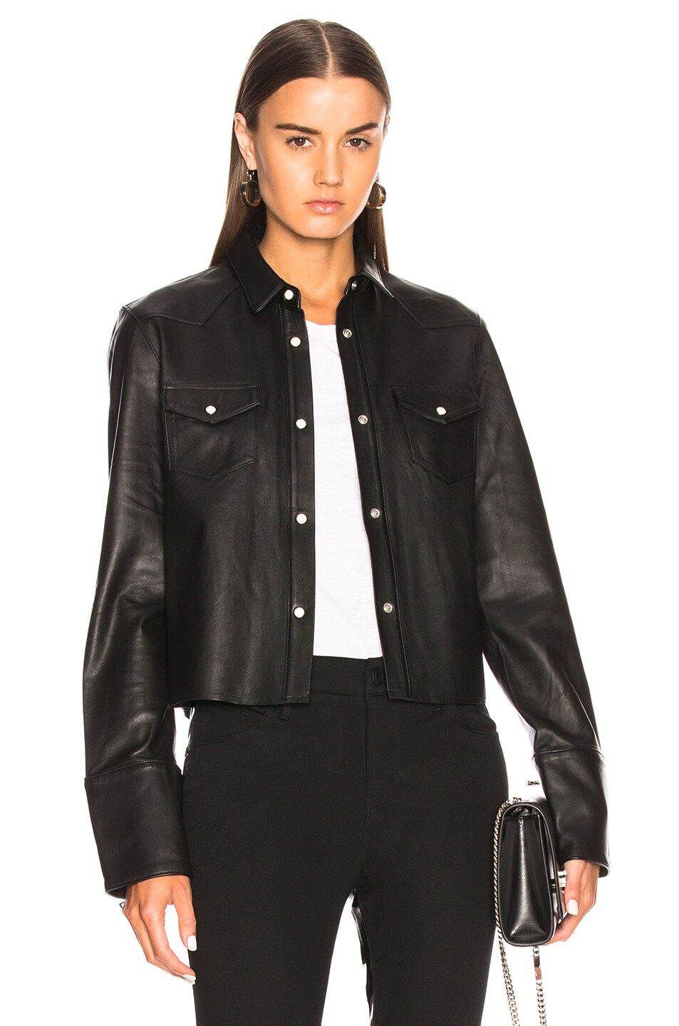 Image 1 of RTA Ashley Leather Jacket in Night Life
