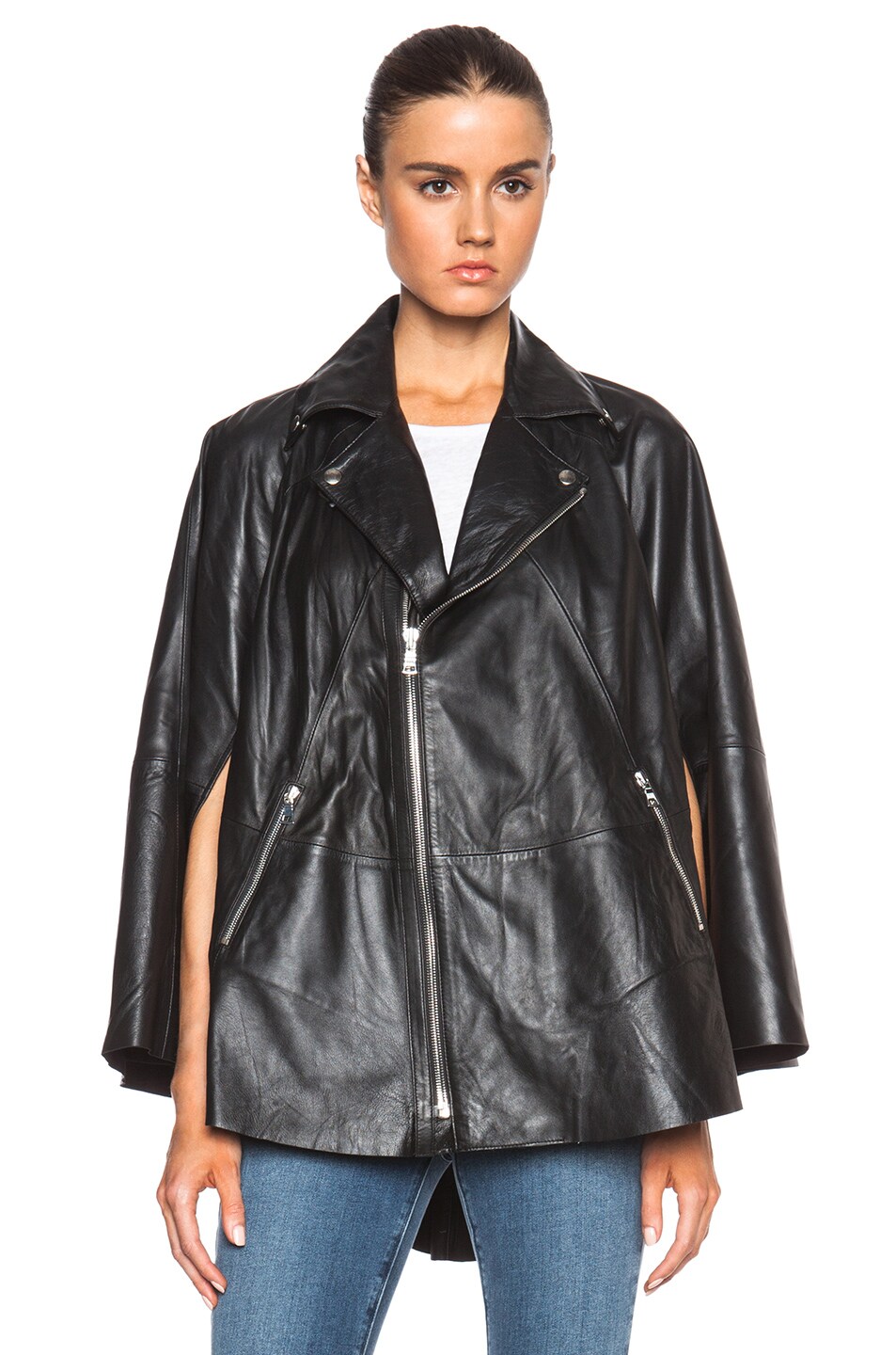 Image 1 of RTA Harley Leather Cape in Black