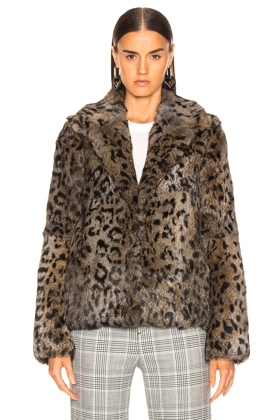 RTA Saffron Fur Coat in Feline | FWRD