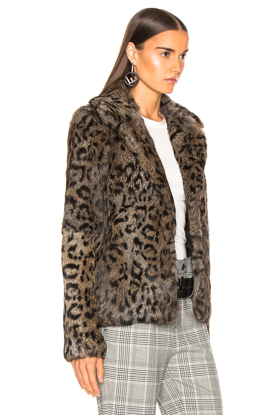 RTA Saffron Fur Coat in Feline | FWRD