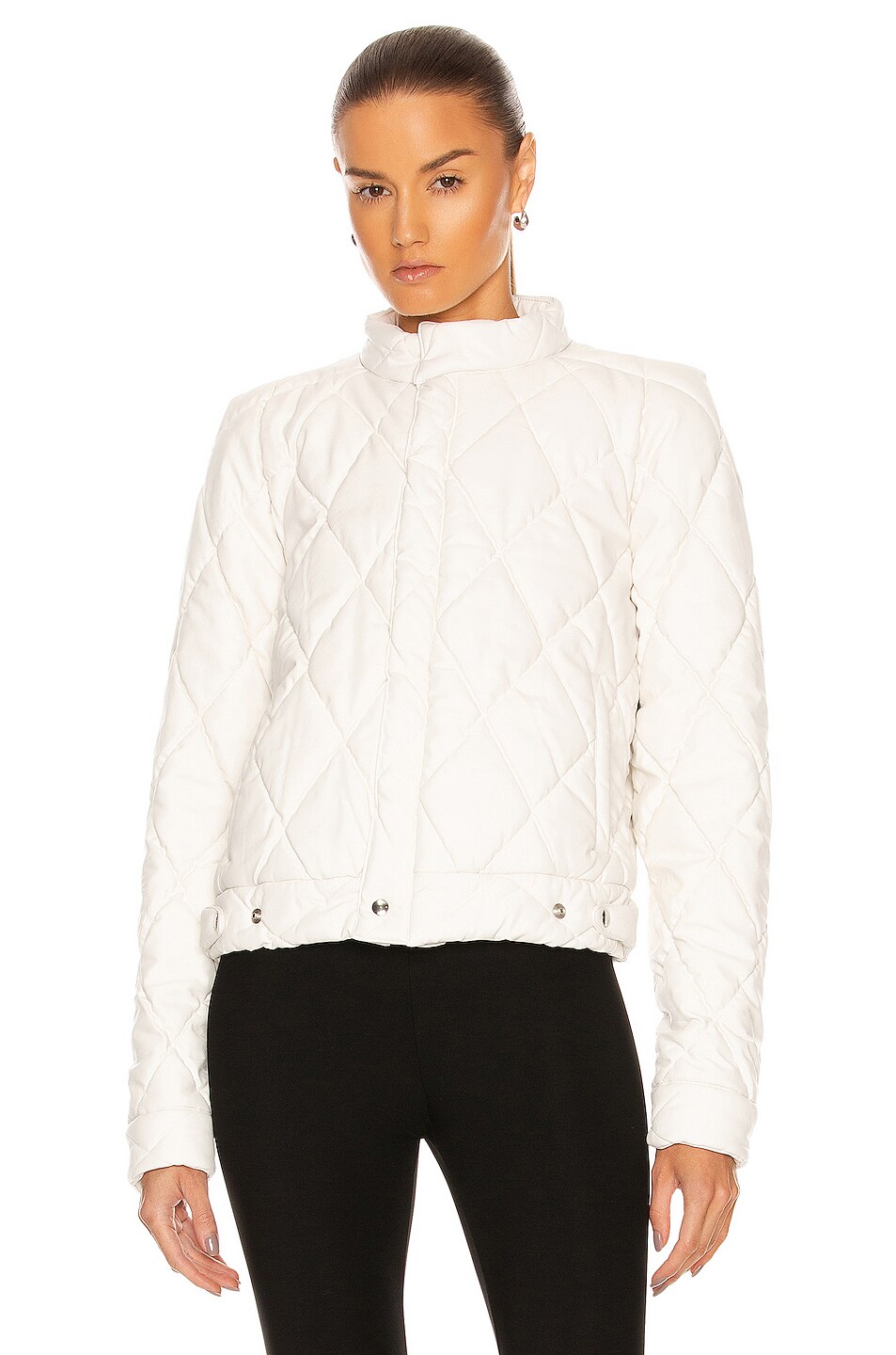 RTA Louisa Leather Jacket in White | FWRD
