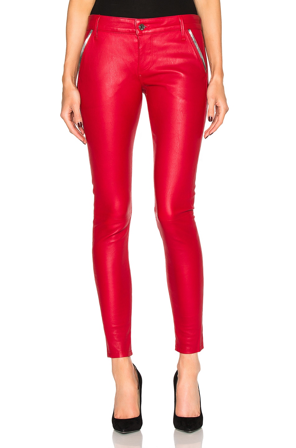 Image 1 of RTA Lucy Leather Pants in Lipstick