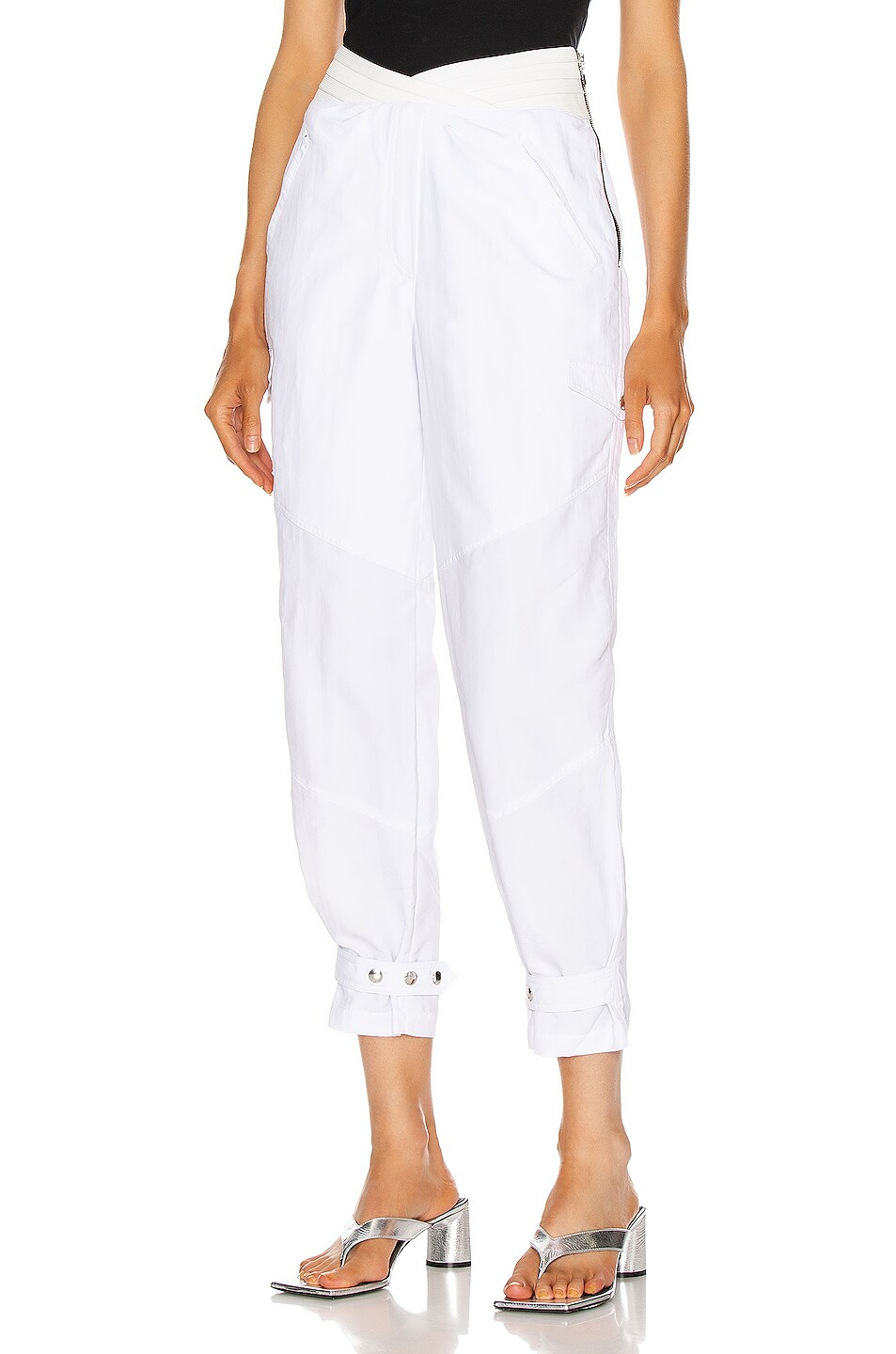 Image 1 of RTA Dallas Baggy Cargo Pants in Track White