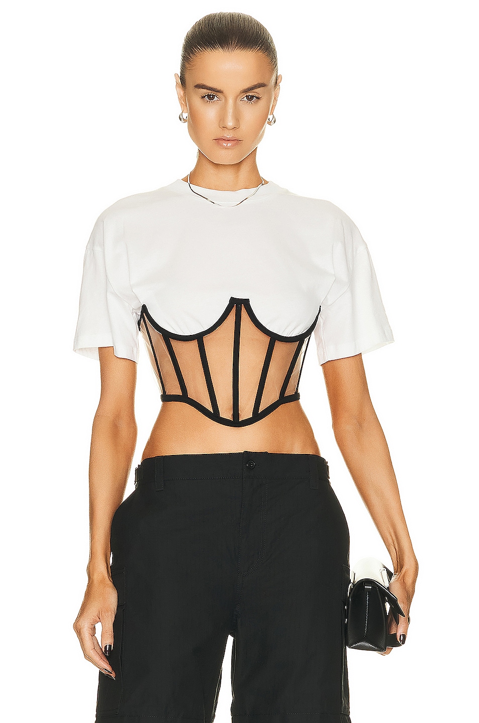 Image 1 of RTA Angelo Corset Top in Optic White