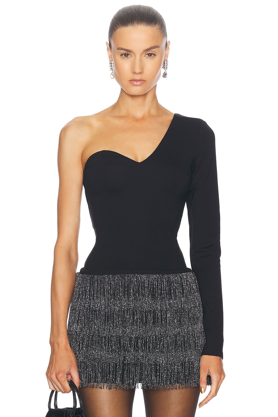 Shop Rta Marin One Shoulder Top In Black