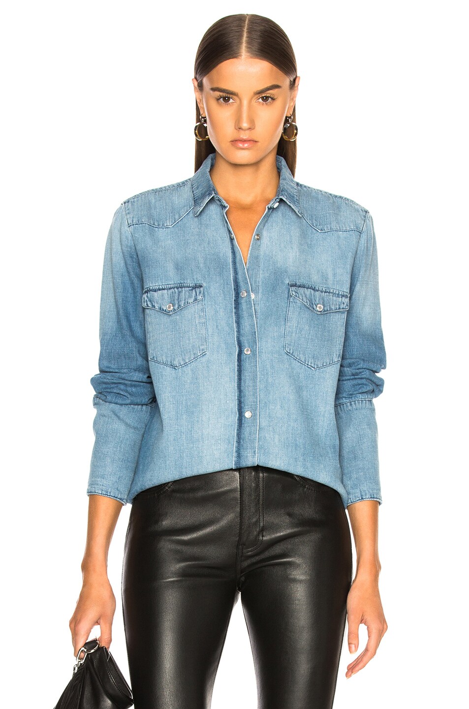 Image 1 of RTA Cybil Top in Authentic Blue