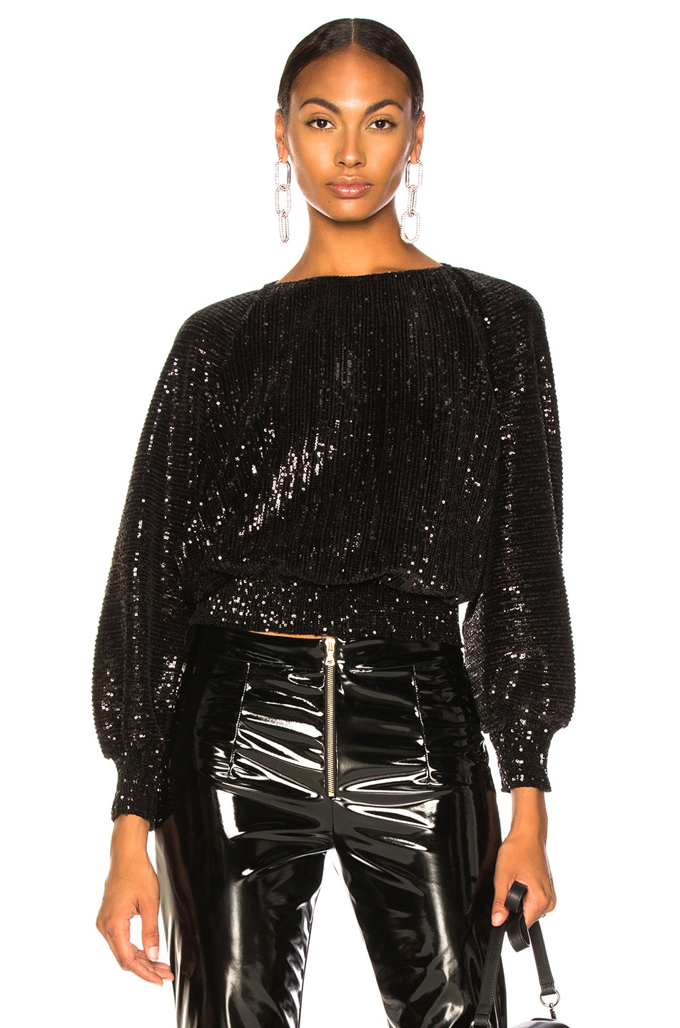 Image 1 of RTA Pippa Sequin Top in Black Orchid