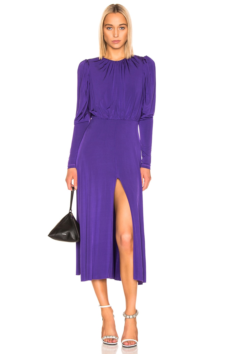 Image 1 of ROTATE Long Sleeve Slit Dress in Prism Violet