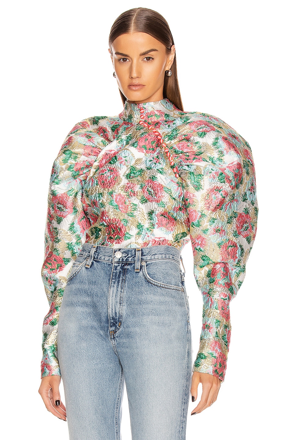 Image 1 of ROTATE Kim Floral Top in Morning Glory