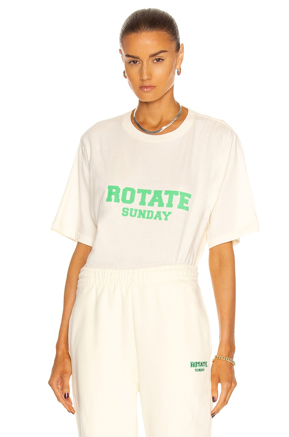 Image 1 of ROTATE SUNDAY Aster T-Shirt in Winter White
