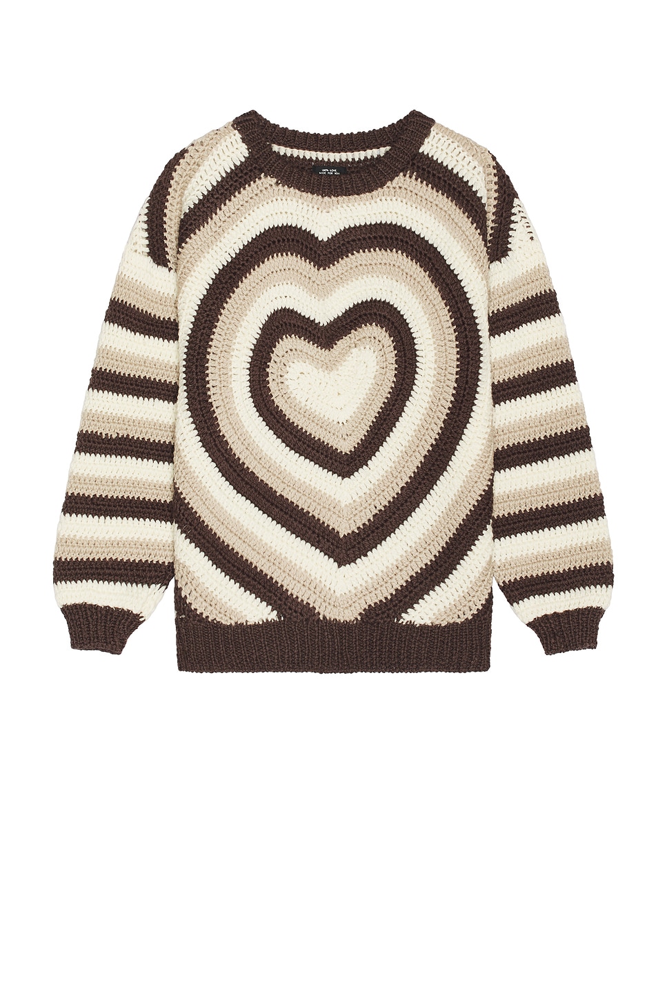 Hearty Hand Knit Sweater in Brown