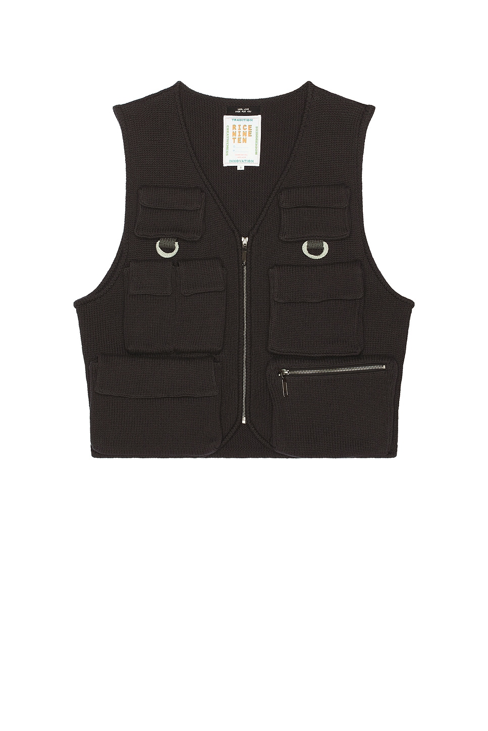 Knitted Fishing Vest in Black