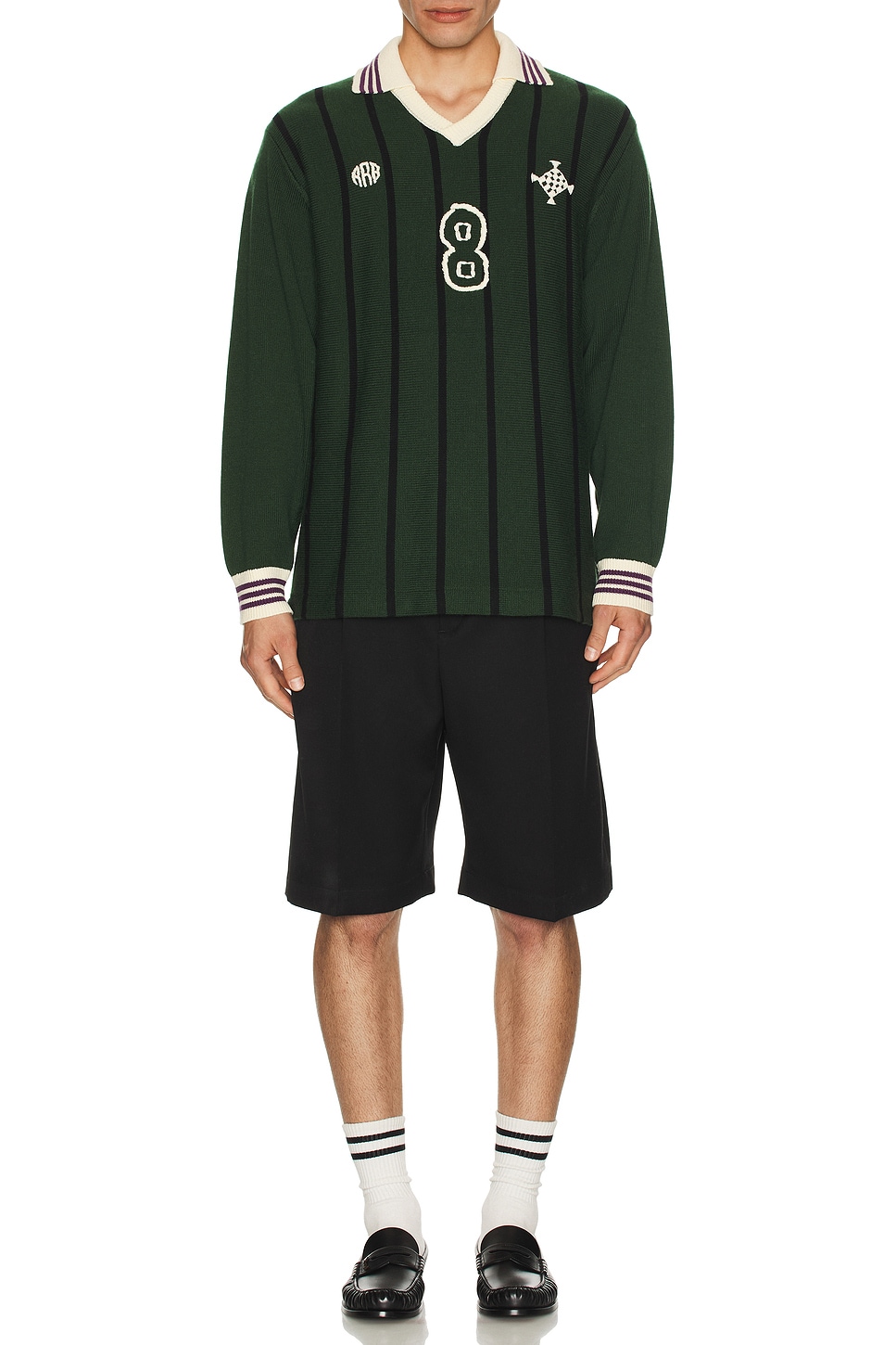 Image 1 of rice nine ten Long Sleeve Soccer Jersey in Forest Green