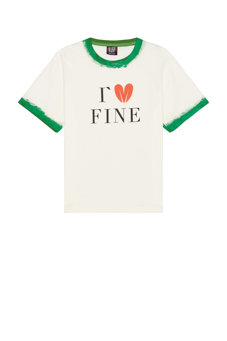 Image 1 of rice nine ten Hand Painted Ringer Tee in Off White