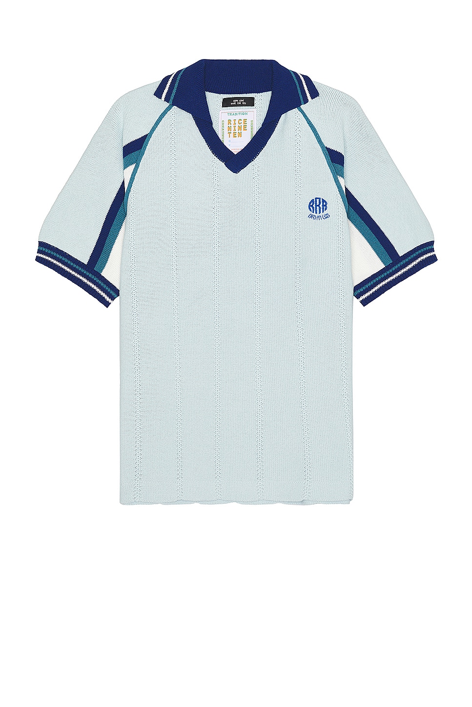 Image 1 of rice nine ten Knitting Soccer Jersey in Light Blue