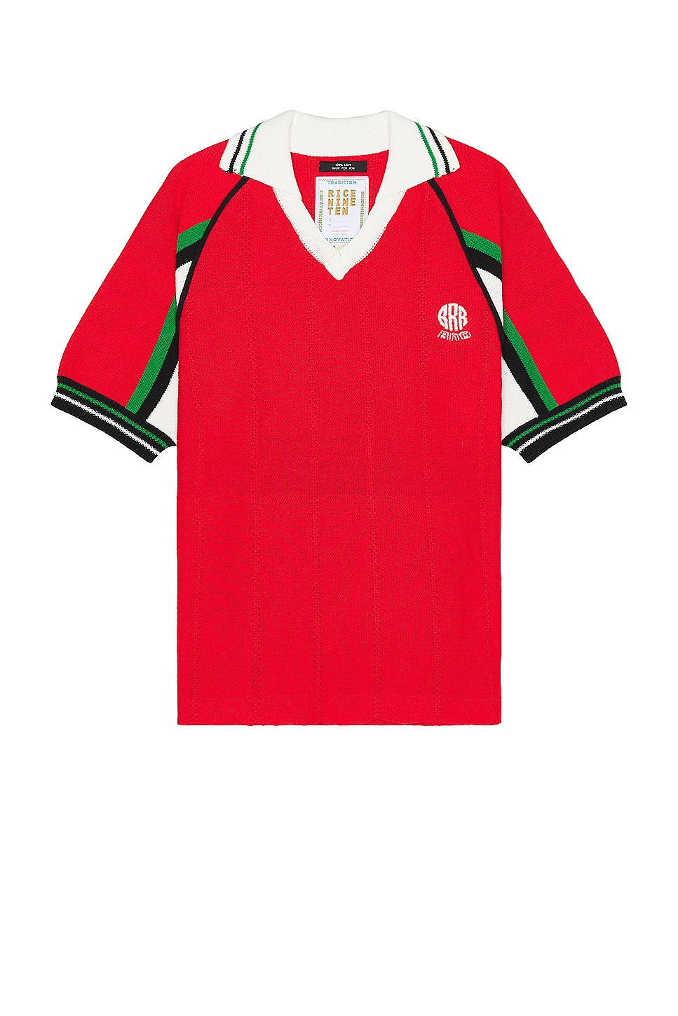 Image 1 of rice nine ten Knitting Soccer Jersey in Red