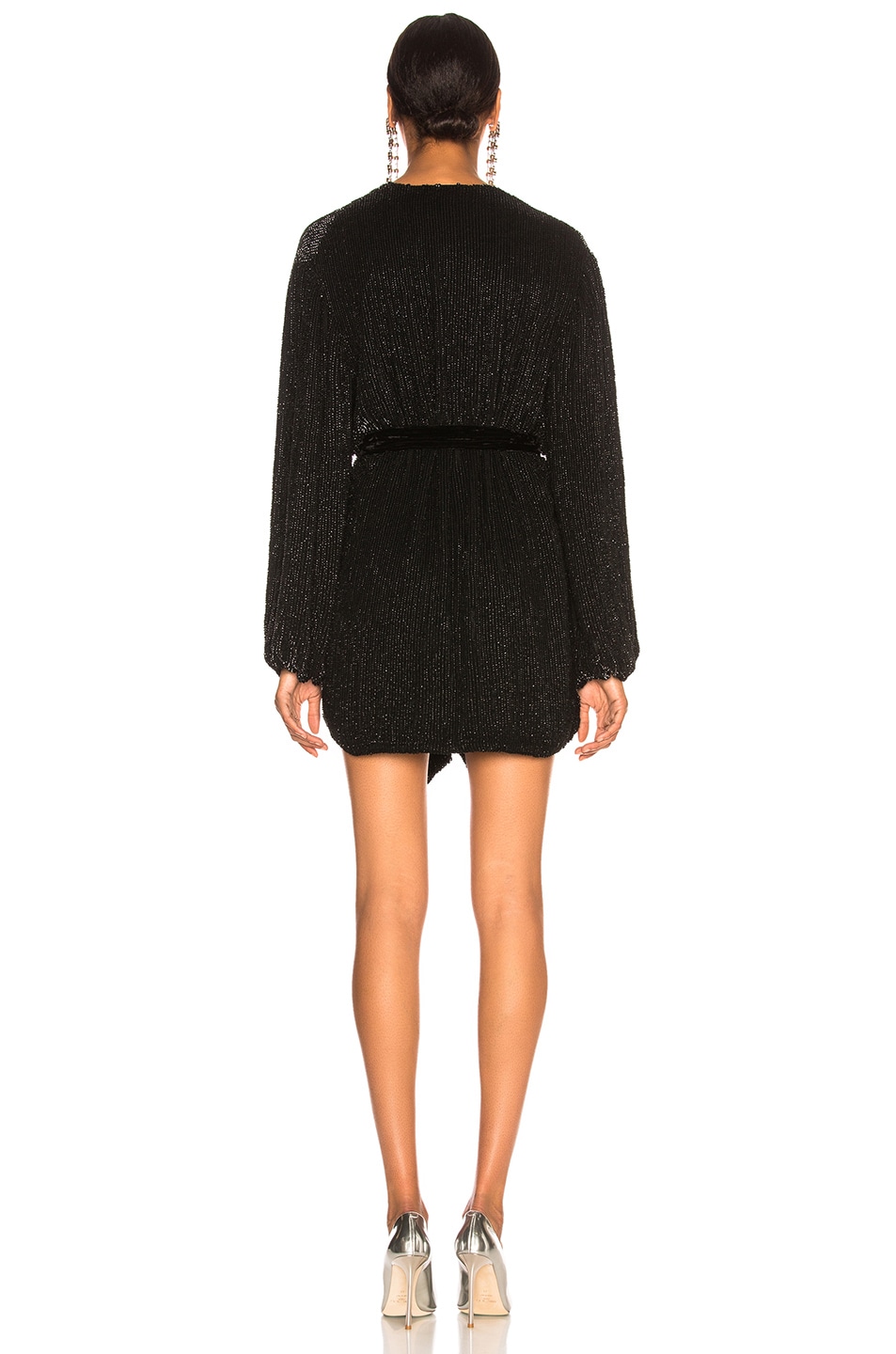 Retrofete Black Robe Dress Mini Dress Retrofete Black Robe Dress Retrofete  Gabrielle Robe