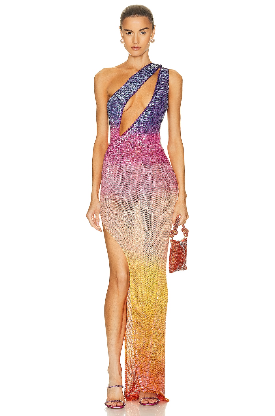 Image 1 of retrofete Candice Crochet Dress in Sunset Ombre