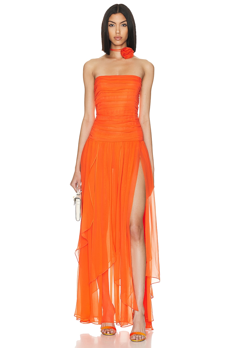 Image 1 of retrofete For Fwrd Perola Dress in Orange