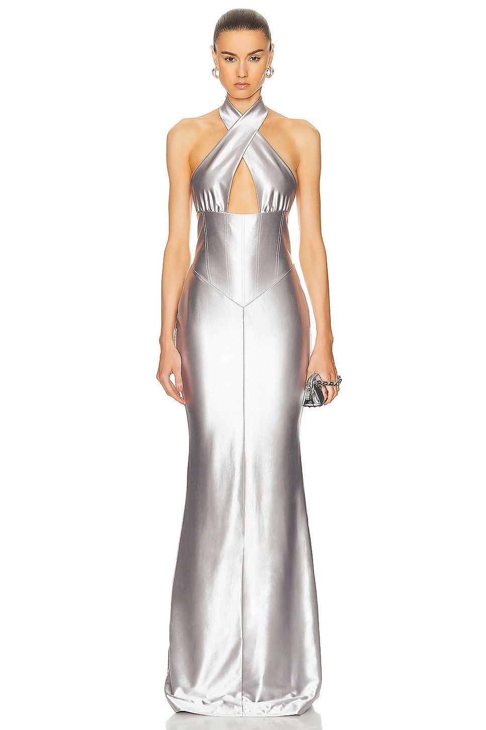 Image 1 of retrofete Charity Dress in Silver