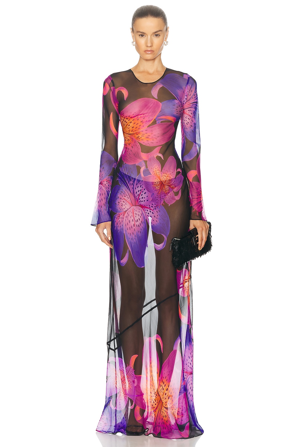 Image 1 of retrofete Vienna Silk Dress in Hibiscus