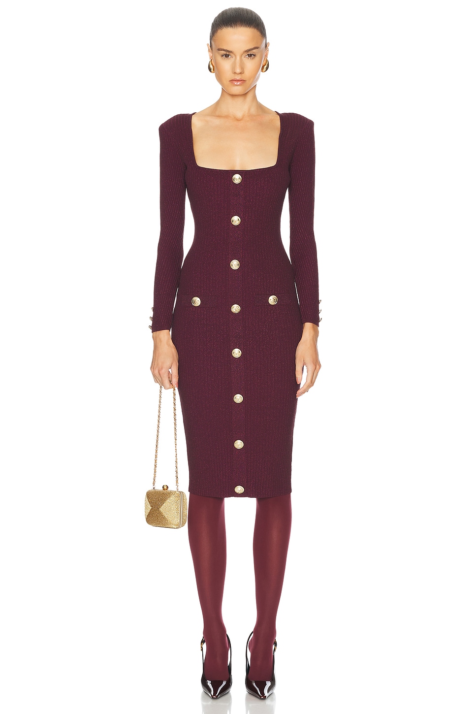 Sadelle Knit Dress in Burgundy