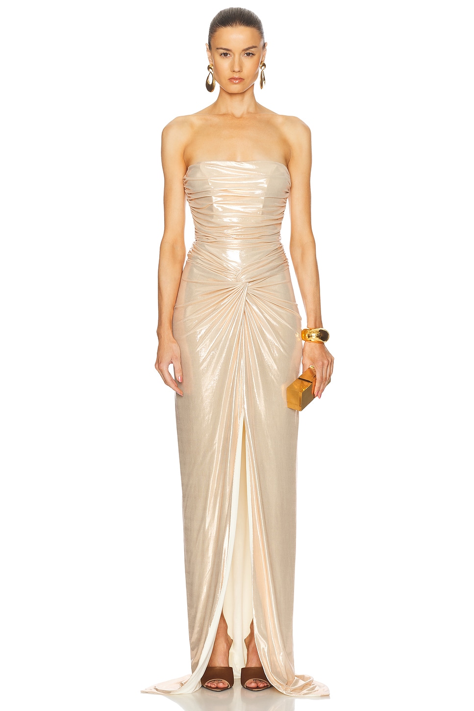 Maytal Dress in Metallic Gold