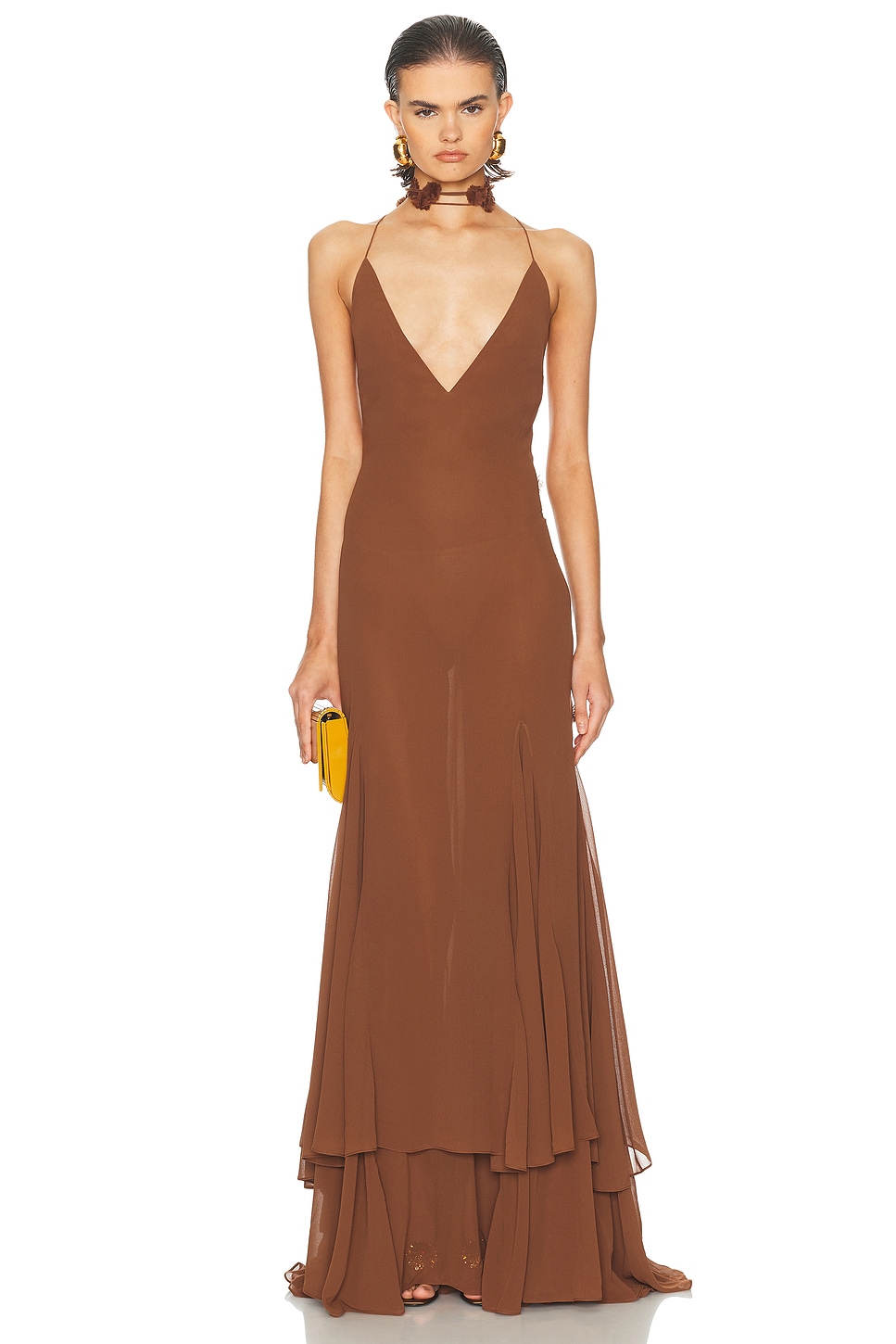 Retroféte Deena Dress In Brown