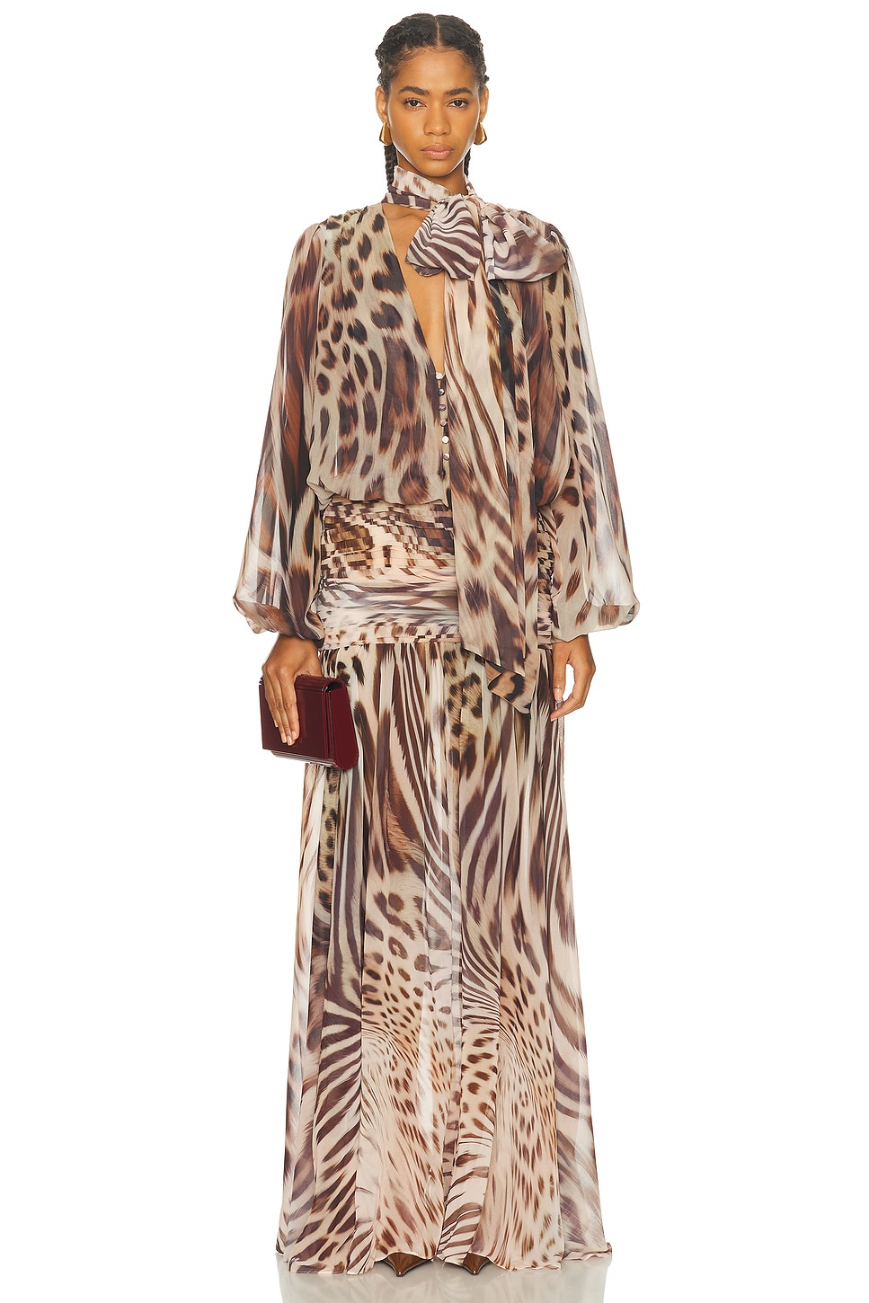 Image 1 of retrofete Opaline Dress in Melting Animal Print