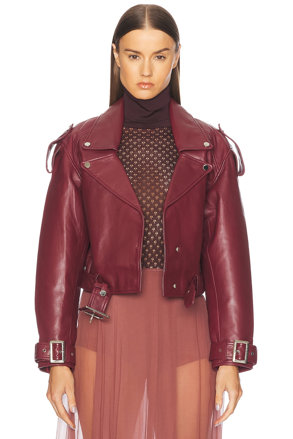 Shop Retroféte Einsley Leather Jacket In Port