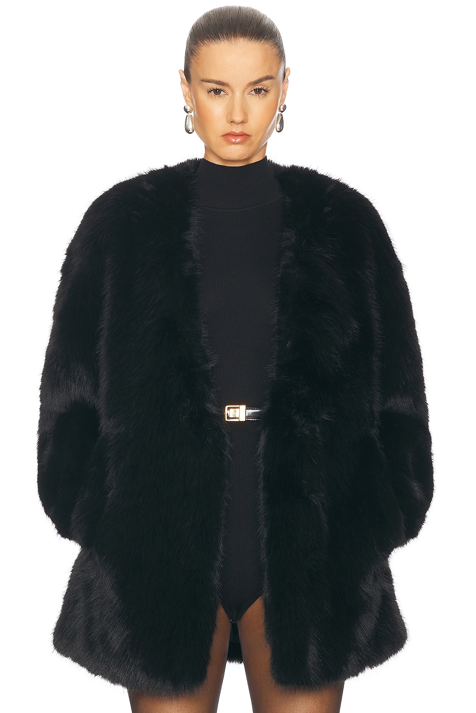 Heiress Faux Fur Jacket in Black