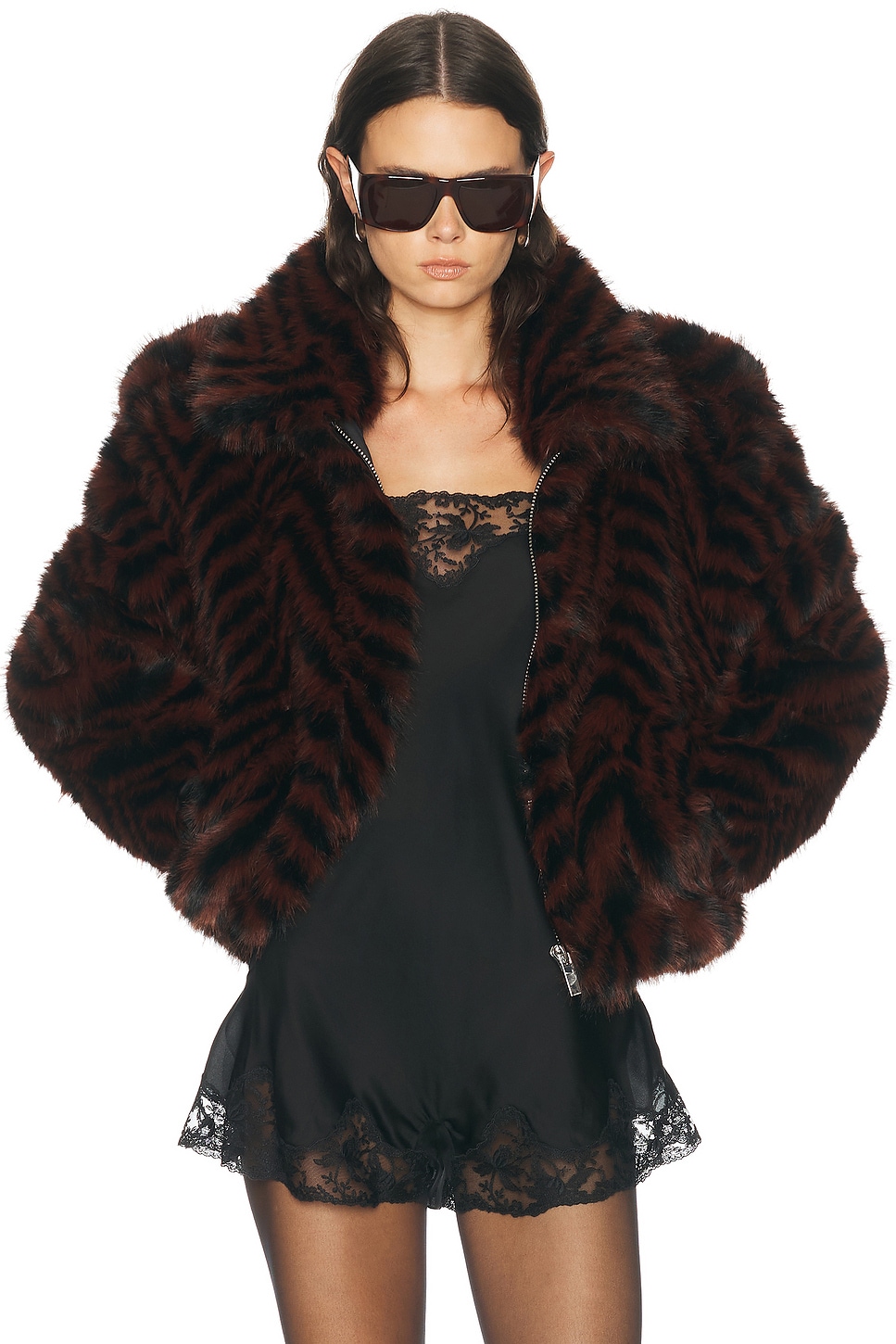 Retrofête Segrid Faux Fur Bomber Jacket