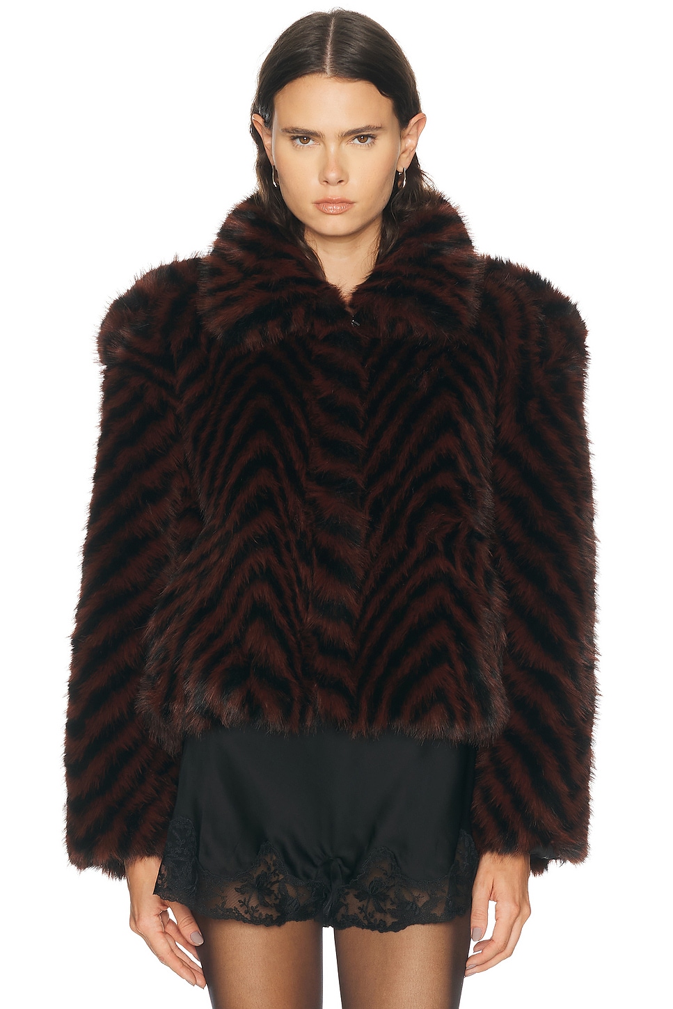Retrofête Segrid Faux Fur Bomber Jacket