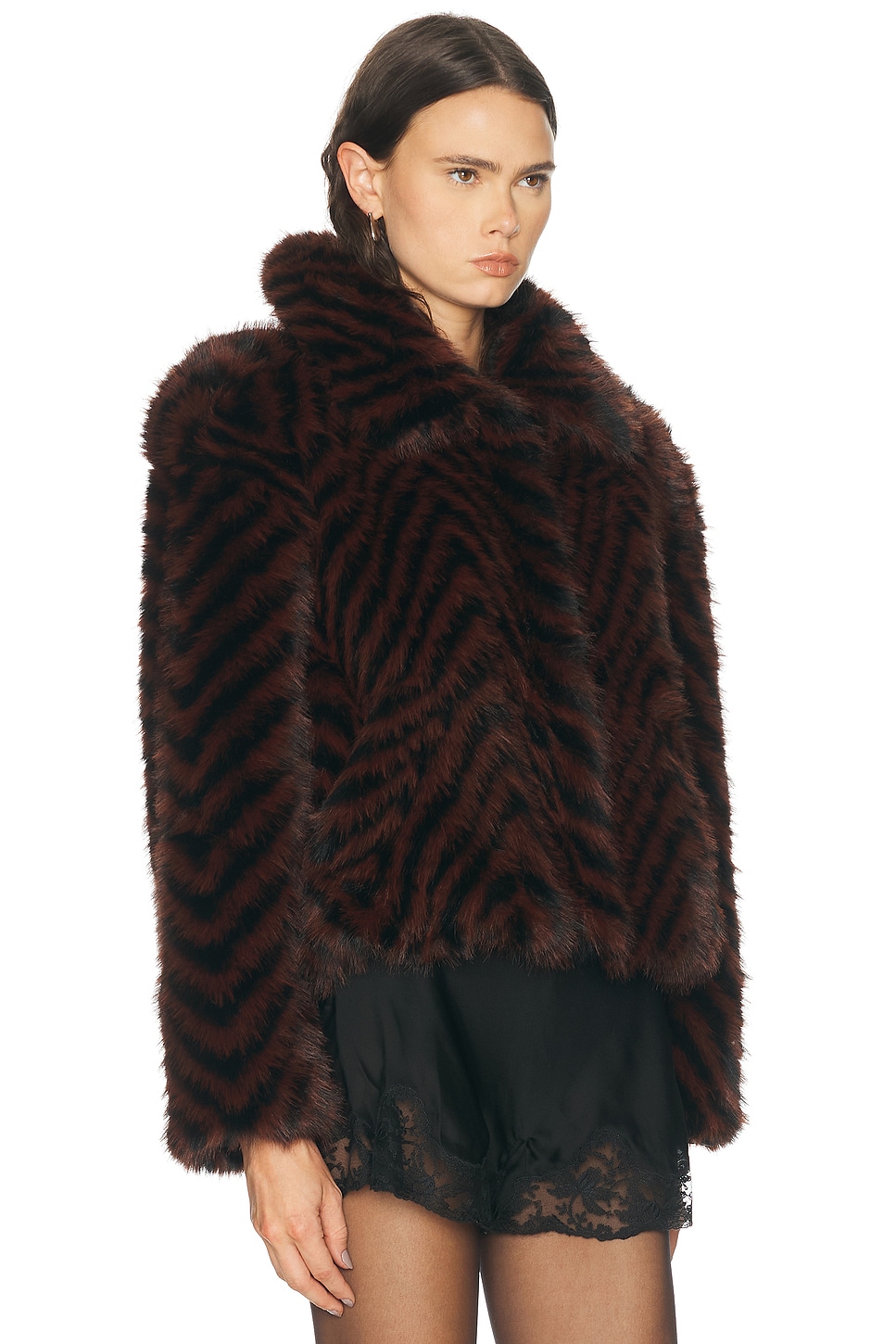 Retrofête Segrid Faux Fur Bomber Jacket