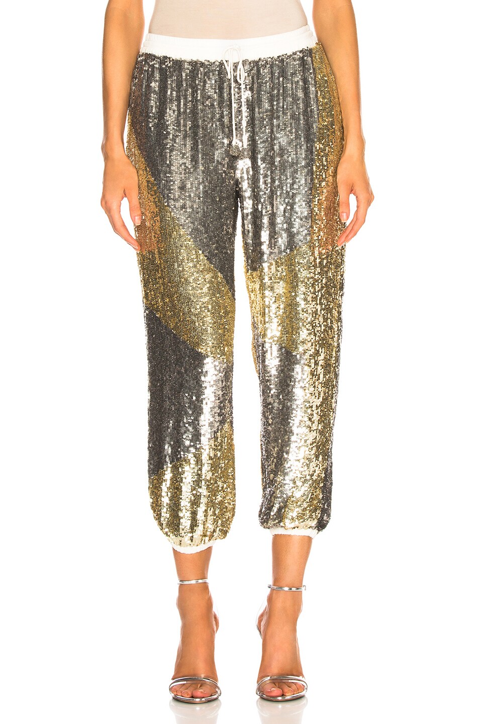 Image 1 of retrofete Stacia Pant in Silver & Gold