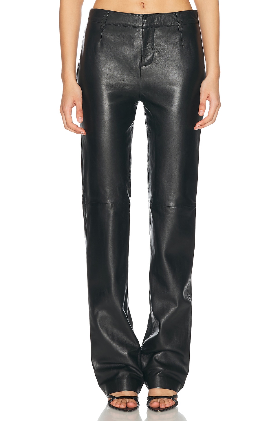 Adelina Leather Pant in Black