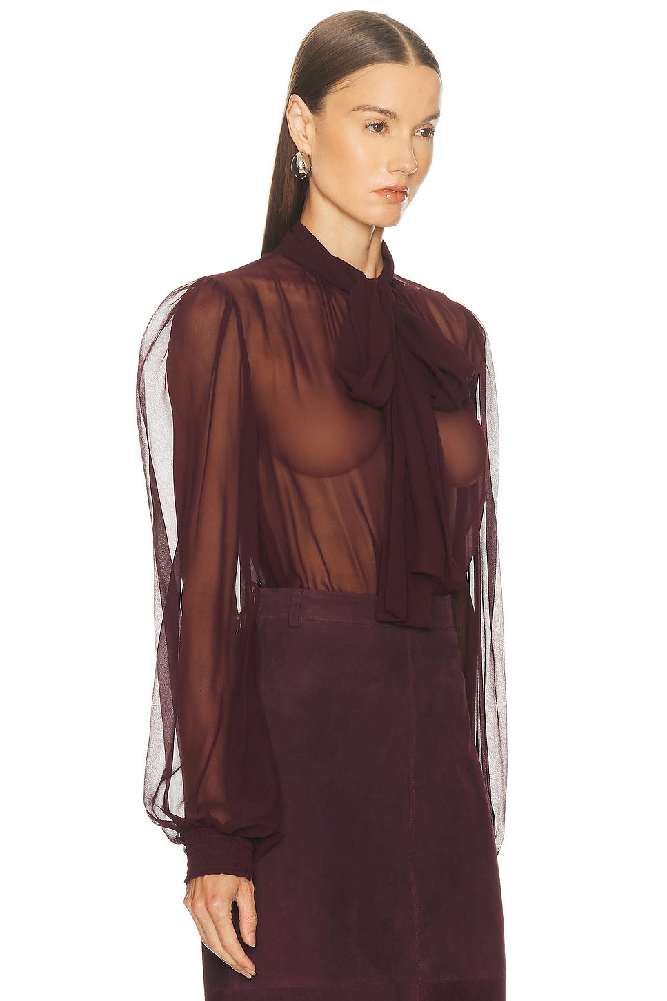 Retroféte Halsi Top In Burgundy