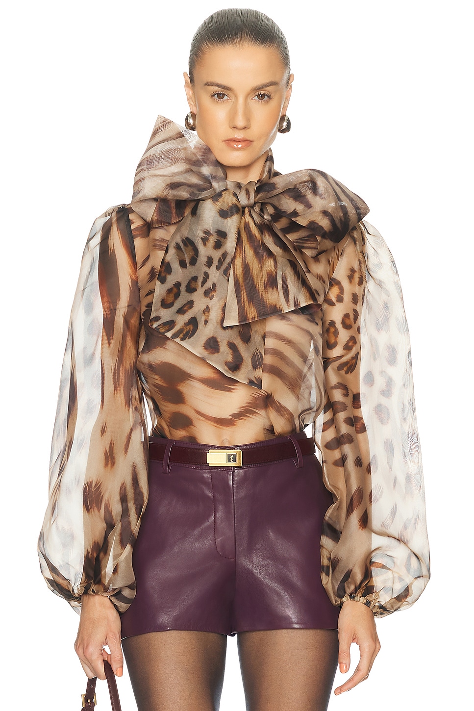 Image 1 of retrofete Peregrine Blouse in Melting Animal Print