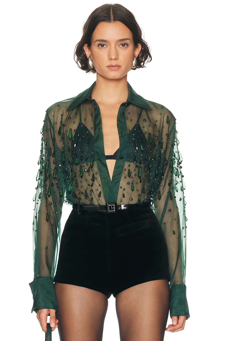 Image 1 of retrofete Aubriella Shirt in Pine